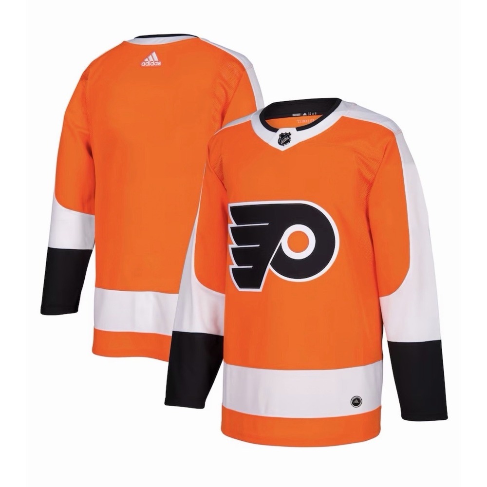 Adidas Philadelphia Flyers Authentic Home Jersey Blank Men's 46 Orange Adizero